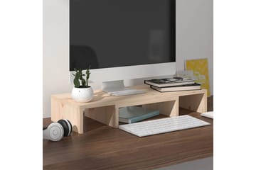 beBasic Monitorstativ 60x24x10,5 cm heltre furu - Brun - Møbler - Mediamøbel & tv møbel - Mediestativ & veggfeste