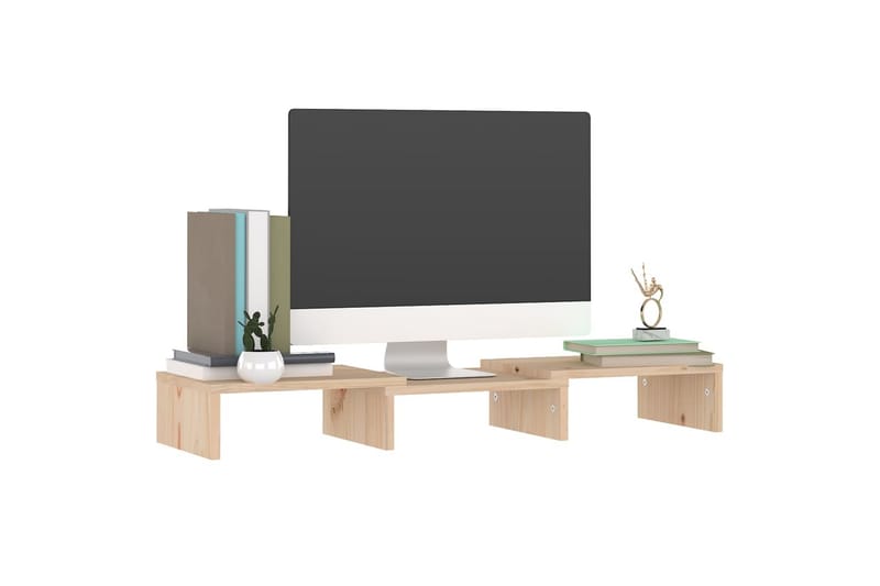 beBasic Monitorstativ 60x24x10,5 cm heltre furu - Brun - Møbler - Mediamøbel & tv møbel - Mediestativ & veggfeste