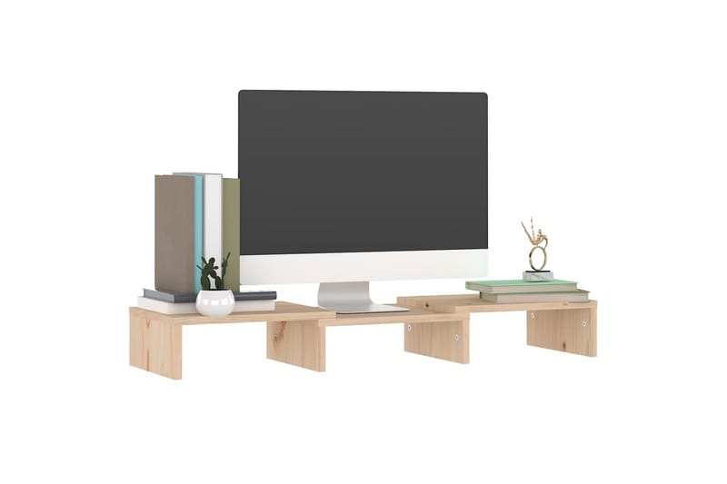 beBasic Monitorstativ 60x24x10,5 cm heltre furu - Brun - Veggfeste TV & TV stativ - Mediestativ & veggfeste