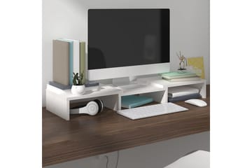 beBasic Monitorstativ hvit 60x24x10,5 cm heltre furu - Hvit - Møbler - Mediamøbel & tv møbel - Mediestativ & veggfeste