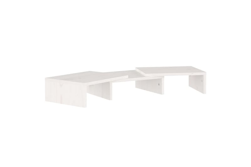beBasic Monitorstativ hvit 60x24x10,5 cm heltre furu - Hvit - Møbler - Mediamøbel & tv møbel - Mediestativ & veggfeste