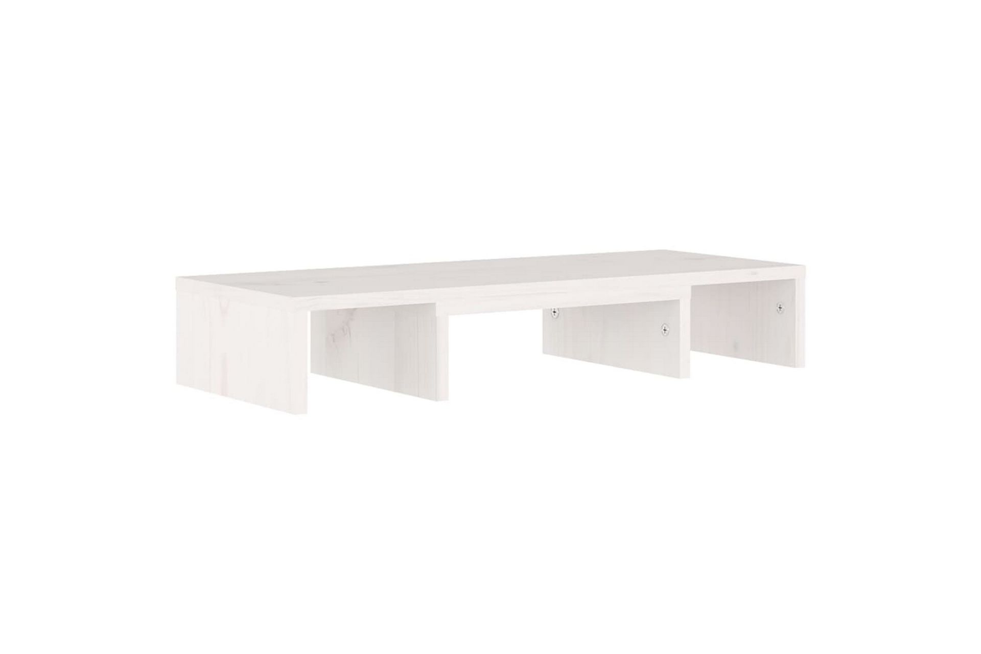 beBasic Monitorstativ hvit 60x24x10,5 cm heltre furu - Hvit - Møbler - Mediamøbel & tv møbel - Mediestativ & veggfeste