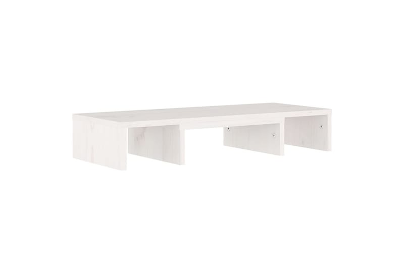 beBasic Monitorstativ hvit 60x24x10,5 cm heltre furu - Hvit - Møbler - Mediamøbel & tv møbel - Mediestativ & veggfeste