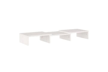 beBasic Monitorstativ hvit 60x24x10,5 cm heltre furu - Hvit - Møbler - Mediamøbel & tv møbel - Mediestativ & veggfeste