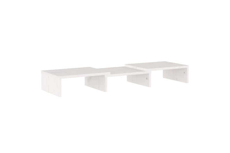 beBasic Monitorstativ hvit 60x24x10,5 cm heltre furu - Hvit - Møbler - Mediamøbel & tv møbel - Mediestativ & veggfeste