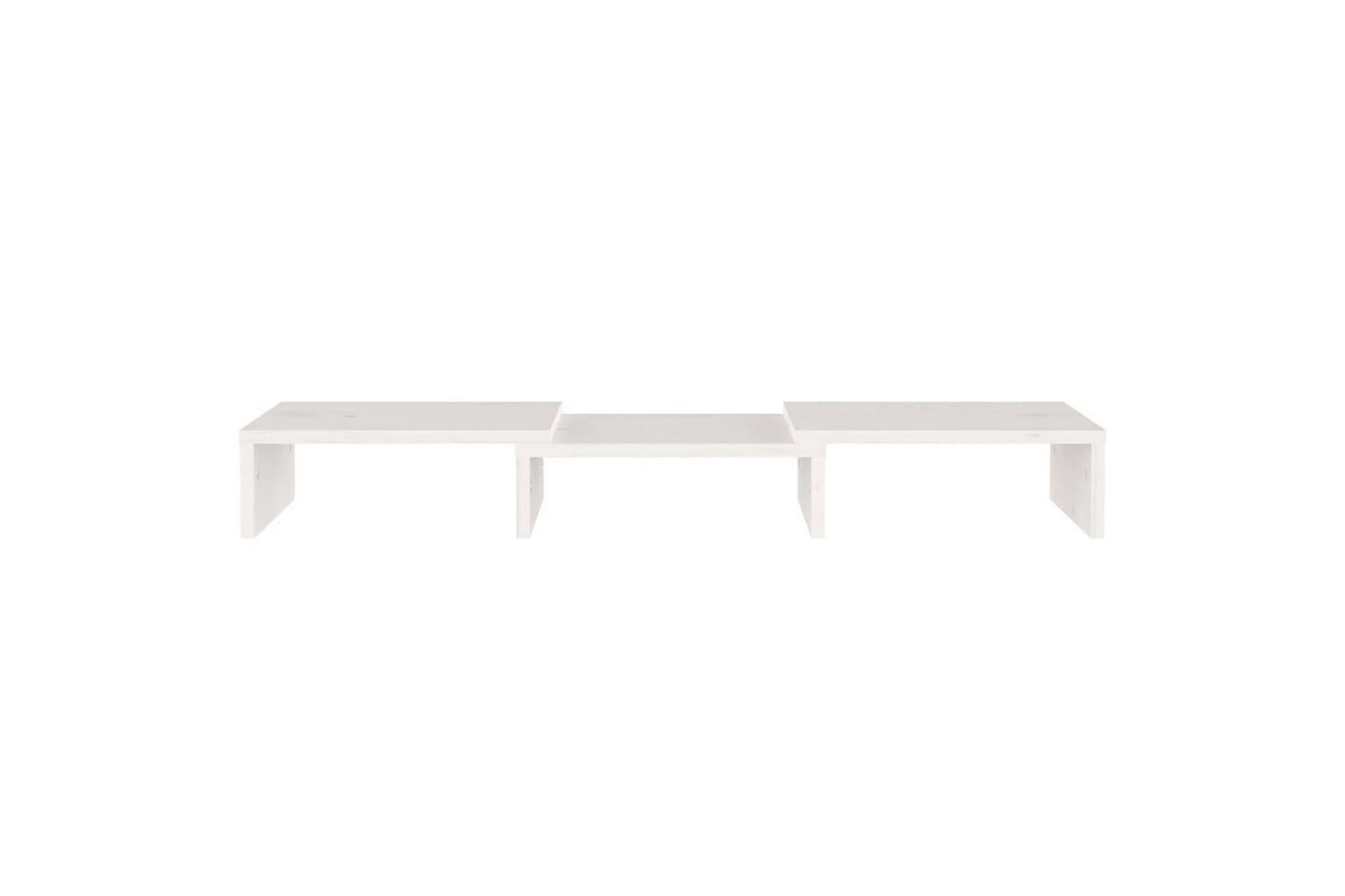 beBasic Monitorstativ hvit 60x24x10,5 cm heltre furu - Hvit - Møbler - Mediamøbel & tv møbel - Mediestativ & veggfeste