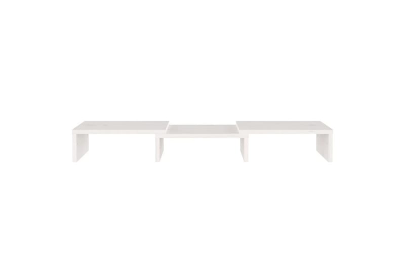 beBasic Monitorstativ hvit 60x24x10,5 cm heltre furu - Hvit - Møbler - Mediamøbel & tv møbel - Mediestativ & veggfeste