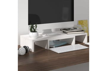 beBasic Monitorstativ hvit 60x24x10,5 cm heltre furu - Hvit - Møbler - Mediamøbel & tv møbel - Mediestativ & veggfeste