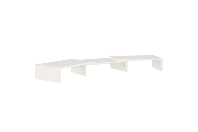 beBasic Monitorstativ hvit 80x24x10,5 cm heltre furu - Hvit - Møbler - Mediamøbel & tv møbel - Mediestativ & veggfeste