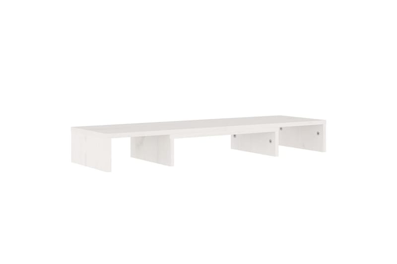 beBasic Monitorstativ hvit 80x24x10,5 cm heltre furu - Hvit - Møbler - Mediamøbel & tv møbel - Mediestativ & veggfeste