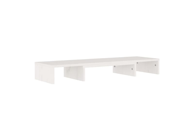 beBasic Monitorstativ hvit 80x24x10,5 cm heltre furu - Hvit - Veggfeste TV & TV stativ - Mediestativ & veggfeste