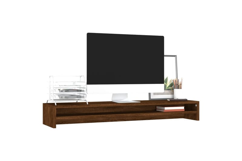 beBasic Skjermstativ brun eik 100x24x13 cm konstruert tre - Brun - Møbler - Mediamøbel & tv møbel - Mediestativ & veggfeste