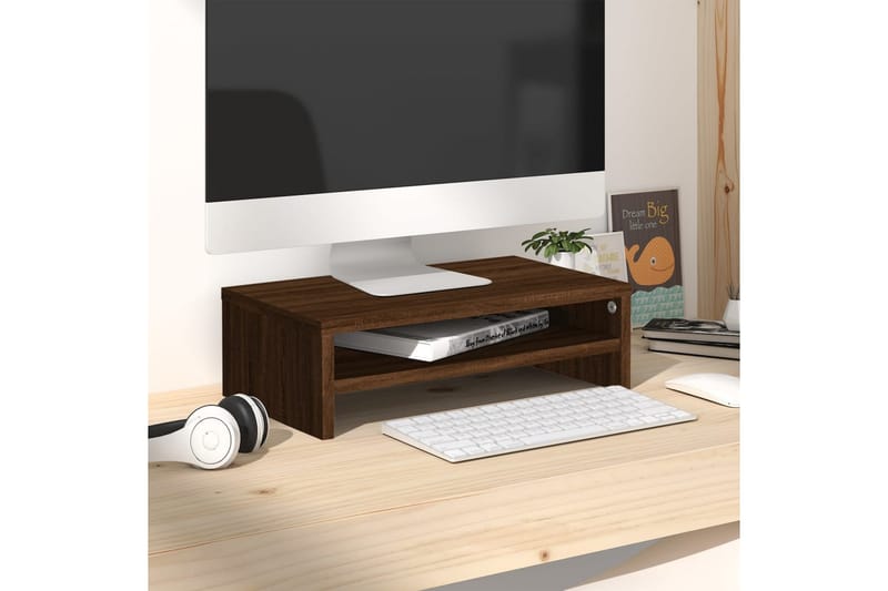 beBasic Skjermstativ brun eik 42x24x13 cm konstruert tre - Brun - Møbler - Mediamøbel & tv møbel - Mediestativ & veggfeste