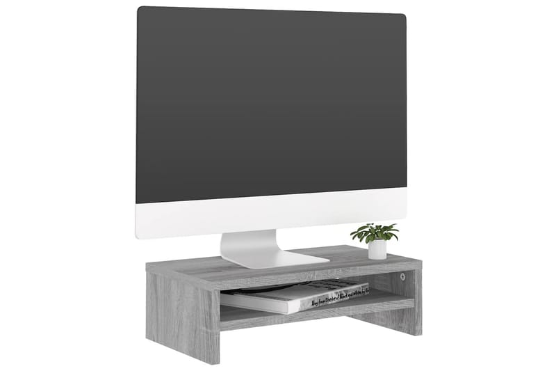 beBasic Skjermstativ grå sonoma 42x24x13 cm konstruert tre - GrÃ¥ - Møbler - Mediamøbel & tv møbel - Mediestativ & veggfeste