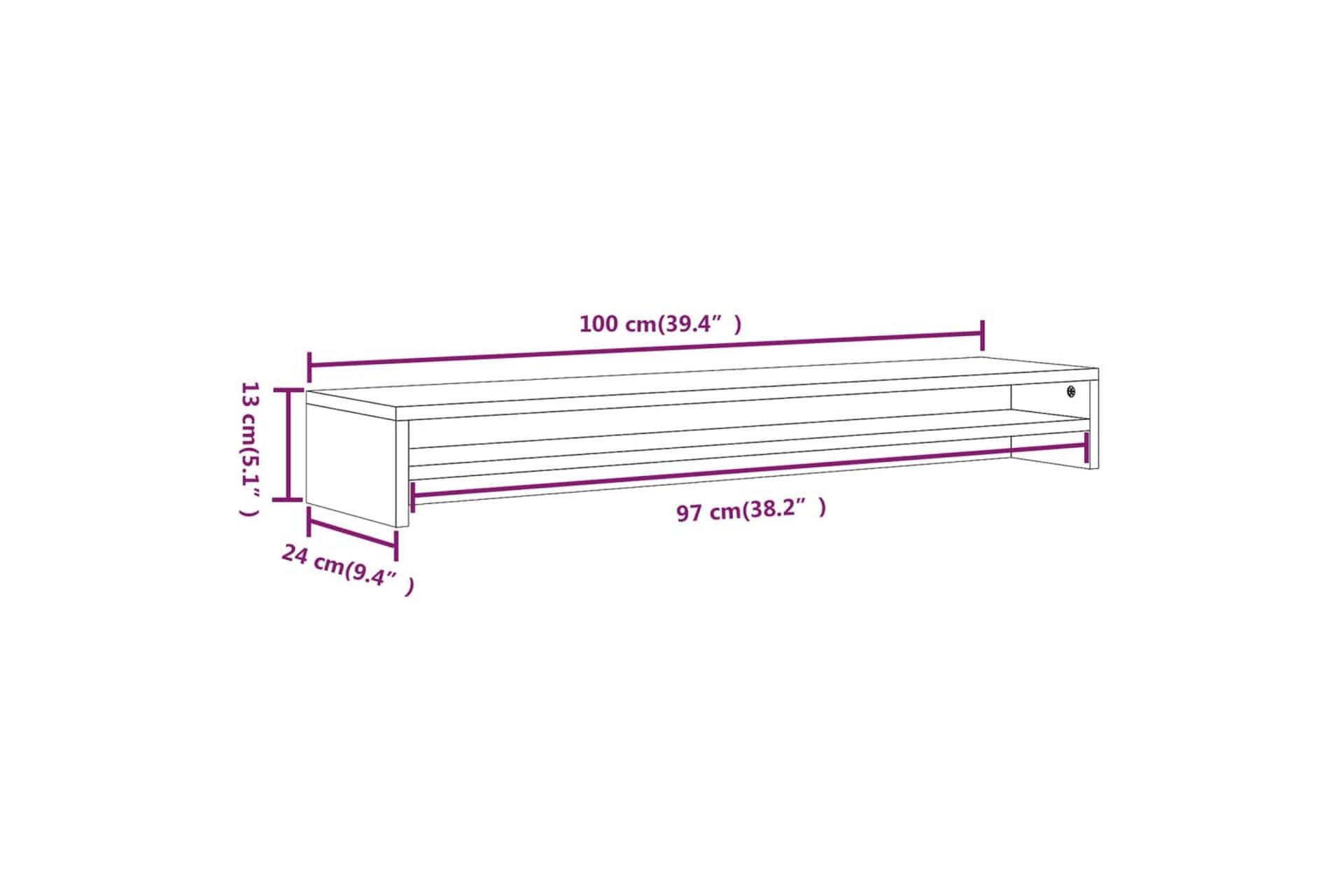 beBasic Skjermstativ røkt eik 100x24x13 cm konstruert tre - Brun - Møbler - Mediamøbel & tv møbel - Mediestativ & veggfeste
