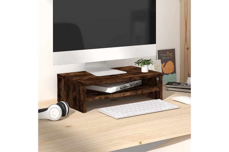 beBasic Skjermstativ røkt eik 42x24x13 cm konstruert tre - Brun - Møbler - Mediamøbel & tv møbel - Mediestativ & veggfeste