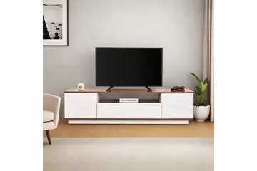 Meni TV-benk 180 cm - Hvit/Brun - Møbler - Mediamøbel & tv møbel - TV-benk & mediabenk