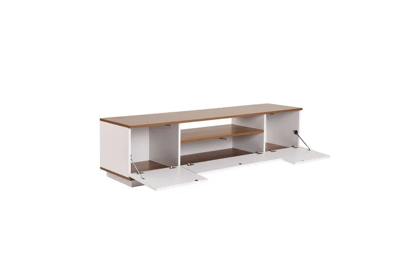 Meni TV-benk 180 cm - Hvit/Brun - Møbler - Mediamøbel & tv møbel - TV-benk & mediabenk