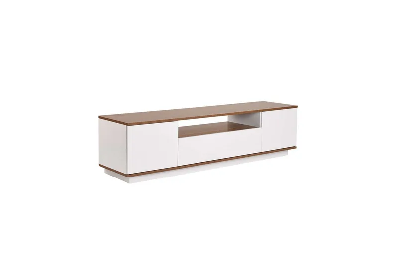 Meni TV-benk 180 cm - Hvit/Brun - Møbler - Mediamøbel & tv møbel - TV-benk & mediabenk