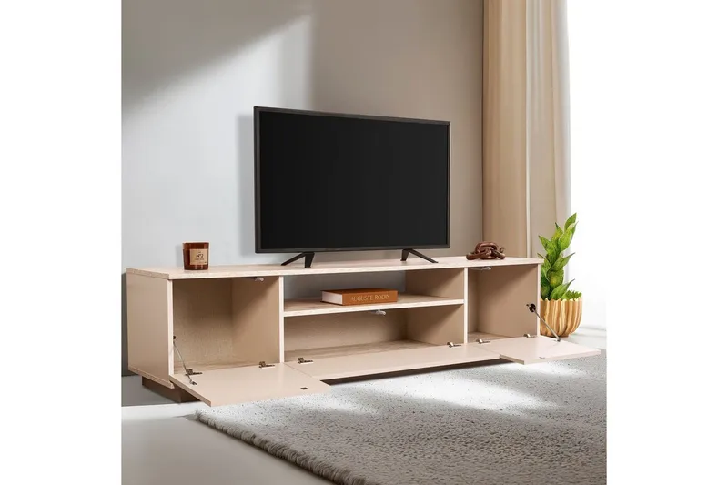Meni TV-benk 180 cm - Mørk brun/Taupe - Møbler - Mediamøbel & tv møbel - TV-benk & mediabenk