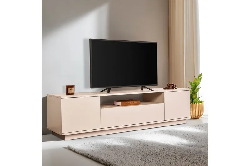 Meni TV-benk 180 cm - Mørk brun/Taupe - Møbler - Mediamøbel & tv møbel - TV-benk & mediabenk