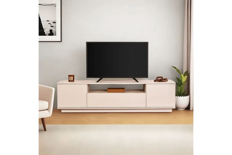 Meni TV-benk 180 cm - Mørk brun/Taupe - Møbler - Mediamøbel & tv møbel - TV-benk & mediabenk