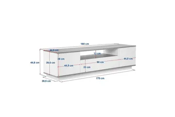 Meni TV-benk 180 cm - Mørk brun/Taupe - Møbler - Mediamøbel & tv møbel - TV-benk & mediabenk
