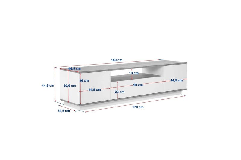 Meni TV-benk 180 cm - Natur/Antrasitt - Møbler - Mediamøbel & tv møbel - TV-benk & mediabenk