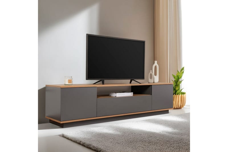 Meni TV-benk 180 cm - Natur/Antrasitt - Møbler - Mediamøbel & tv møbel - TV-benk & mediabenk