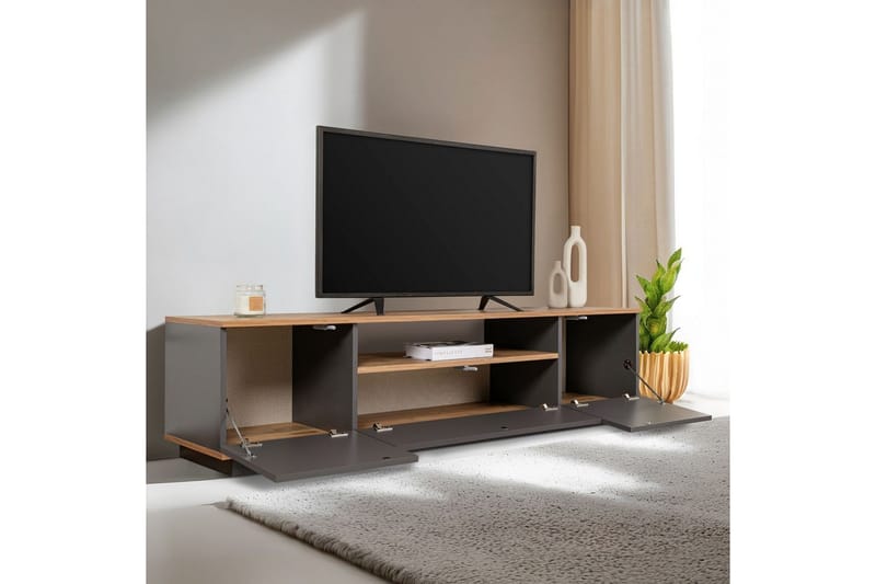 Meni TV-benk 180 cm - Natur/Antrasitt - Møbler - Mediamøbel & tv møbel - TV-benk & mediabenk