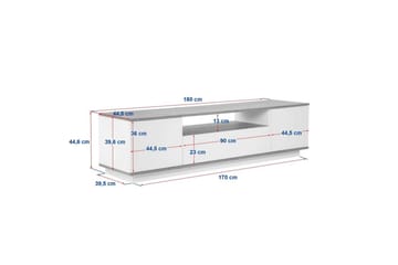 Meni TV-benk 180 cm - Natur/Antrasitt - Møbler - Mediamøbel & tv møbel - TV-benk & mediabenk