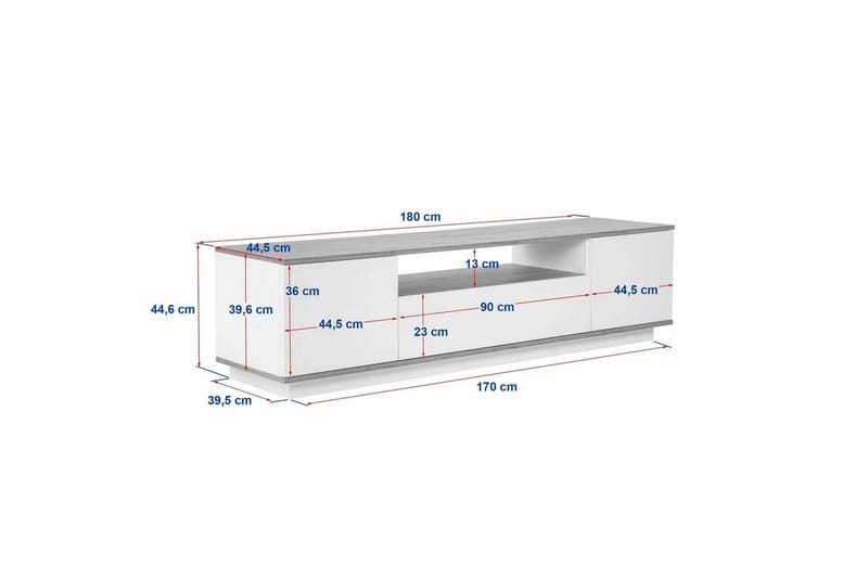 Meni TV-benk 180 cm - Natur/Gul - Møbler - Mediamøbel & tv møbel - TV-benk & mediabenk