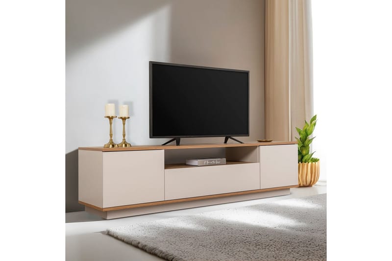 Meni TV-benk 180 cm - Natur/Gul - Møbler - Mediamøbel & tv møbel - TV-benk & mediabenk