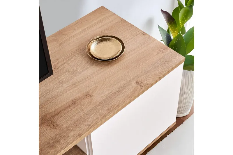 Meni TV-benk 180 cm - Natur/Hvit - Møbler - Mediamøbel & tv møbel - TV-benk & mediabenk