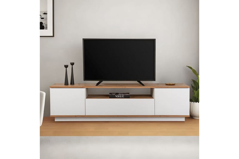Meni TV-benk 180 cm - Natur/Hvit - Møbler - Mediamøbel & tv møbel - TV-benk & mediabenk