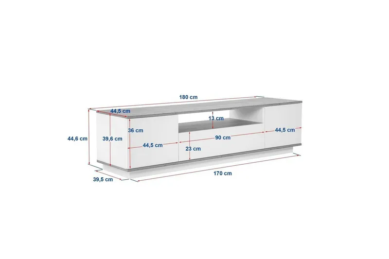 Meni TV-benk 180 cm - Natur/Hvit - Møbler - Mediamøbel & tv møbel - TV-benk & mediabenk