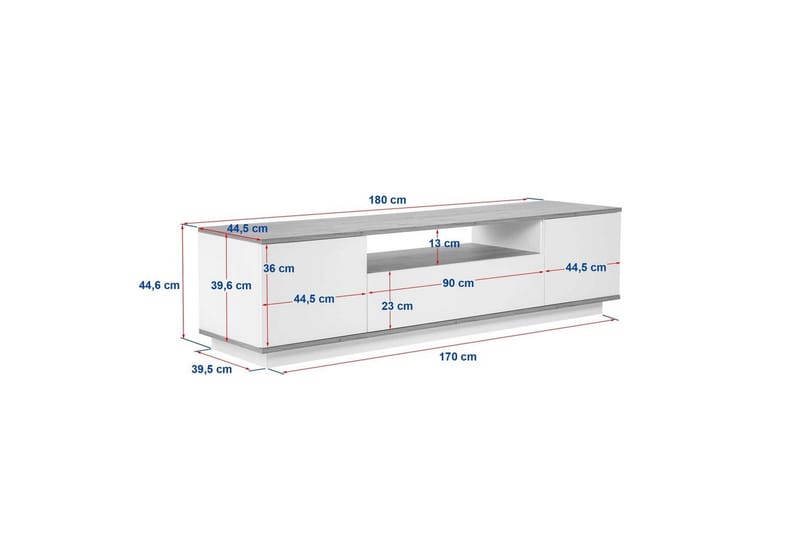 Meni TV-benk 180 cm - Natur/Hvit - Møbler - Mediamøbel & tv møbel - TV-benk & mediabenk