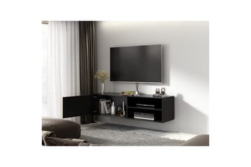 Meorati Veggmontert TV-benk 150 cm med Oppbevaring i Eik - Svart - Møbler - Mediamøbel & tv møbel - TV-benk & mediabenk