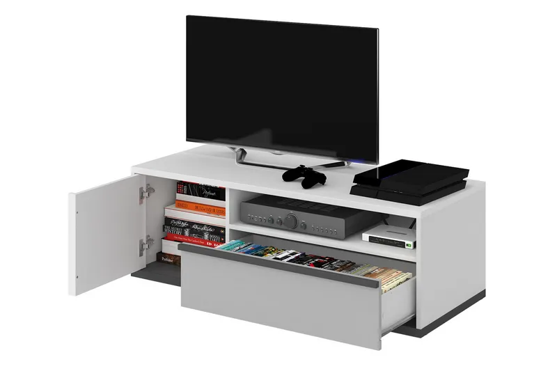 Metropolitan Tv-Benk 120x50 cm - Hvit/Lysegrå/Sort - Møbler - Mediamøbel & tv møbel - TV-benk & mediabenk