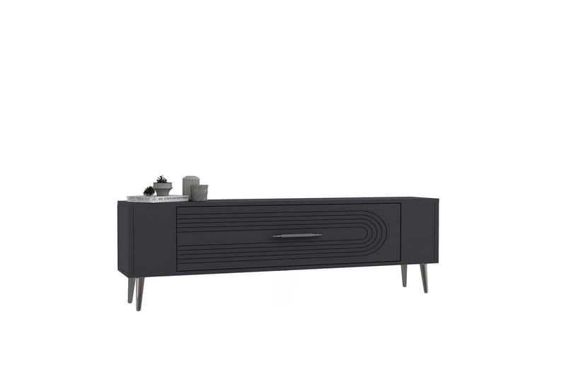 Mirel TV-benk 120 cm, Antrasitt/Sølv