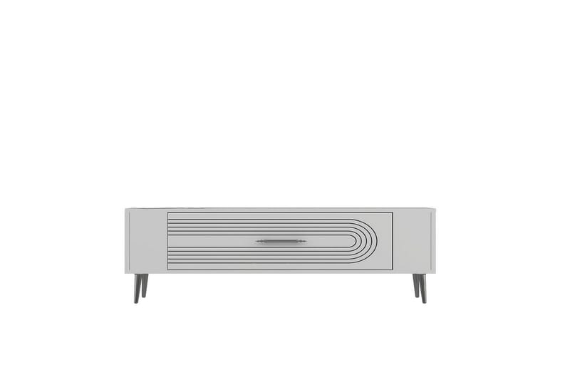 Mirel TV-benk 120 cm - Hvit/Sølv - Møbler - Mediamøbel & tv møbel - TV-benk & mediabenk