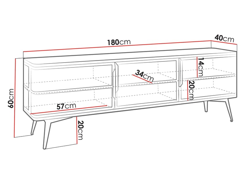 Mireva TV-benk 180 cm - beige, gull - Møbler - Mediamøbel & tv møbel - TV-benk & mediabenk