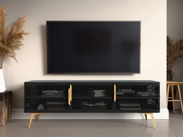 Mireva TV-benk 180 cm - svart/gull - Møbler - Mediamøbel & tv møbel - TV-benk & mediabenk