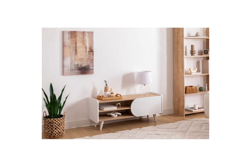 Mirra TV-benk 120 cm - Blå/Hvit - Møbler - Mediamøbel & tv møbel - TV-benk & mediabenk