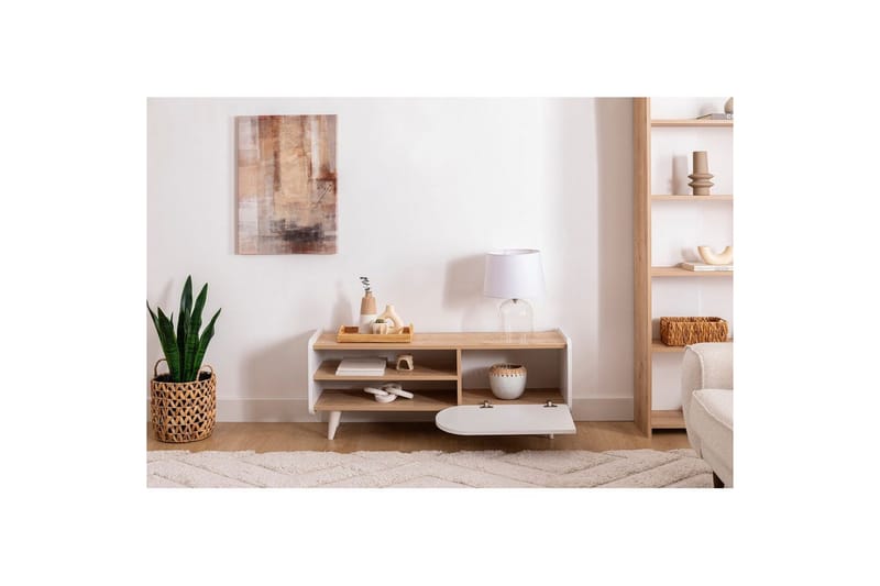 Mirra TV-benk 120 cm - Blå/Hvit - Møbler - Mediamøbel & tv møbel - TV-benk & mediabenk