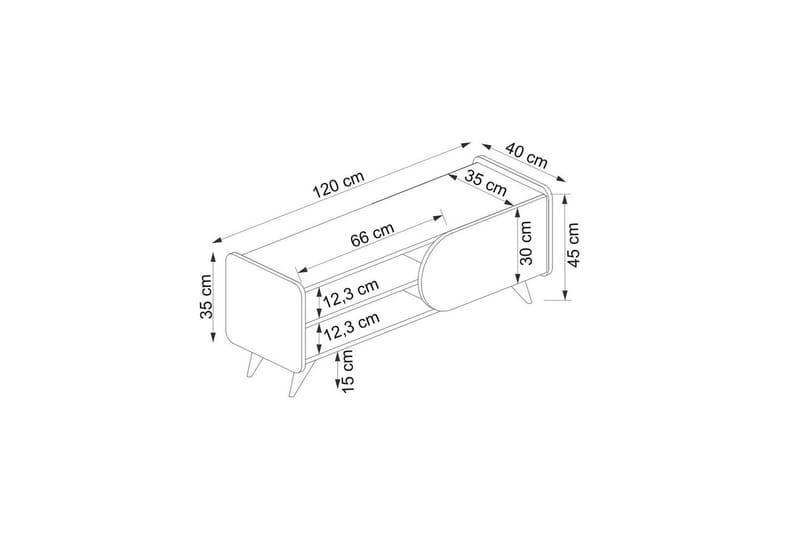 Mirra TV-benk 120 cm - Blå/Hvit - Møbler - Mediamøbel & tv møbel - TV-benk & mediabenk