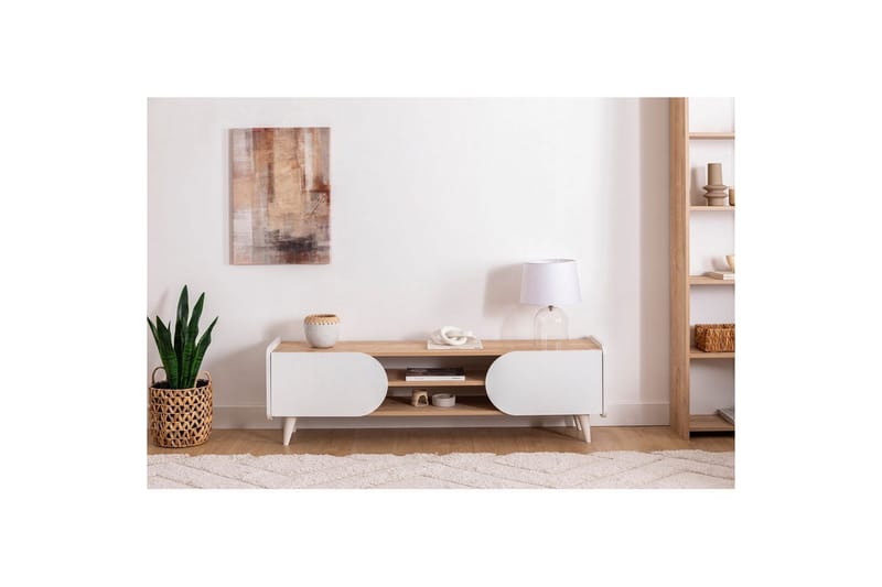 Mirra TV-benk 160 cm - Blå/Hvit - Møbler - Mediamøbel & tv møbel - TV-benk & mediabenk