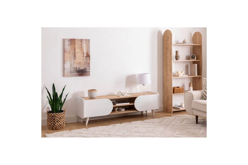 Mirra TV-benk 160 cm - Blå/Hvit - Møbler - Mediamøbel & tv møbel - TV-benk & mediabenk