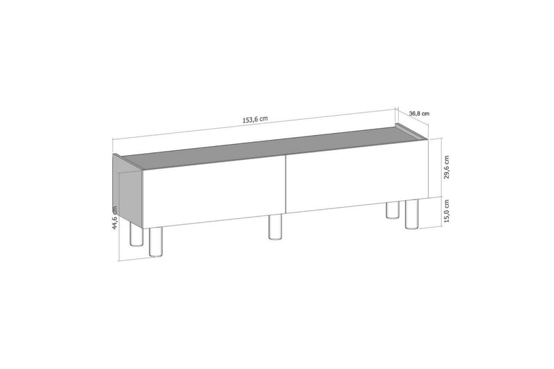 Mittopuri TV-benk 153,6 cm - Taupe/Hvit - Møbler - Mediamøbel & tv møbel - TV-benk & mediabenk