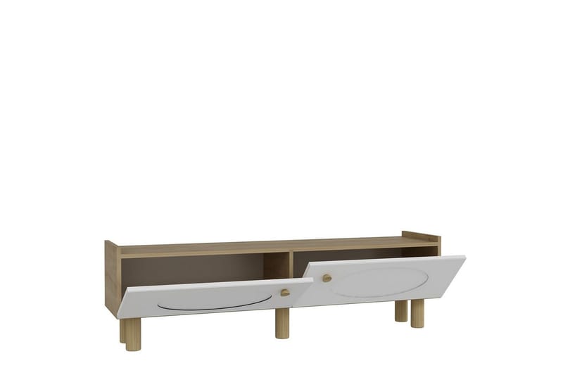 Mittopuri TV-benk 153,6 cm - Taupe/Hvit - Møbler - Mediamøbel & tv møbel - TV-benk & mediabenk